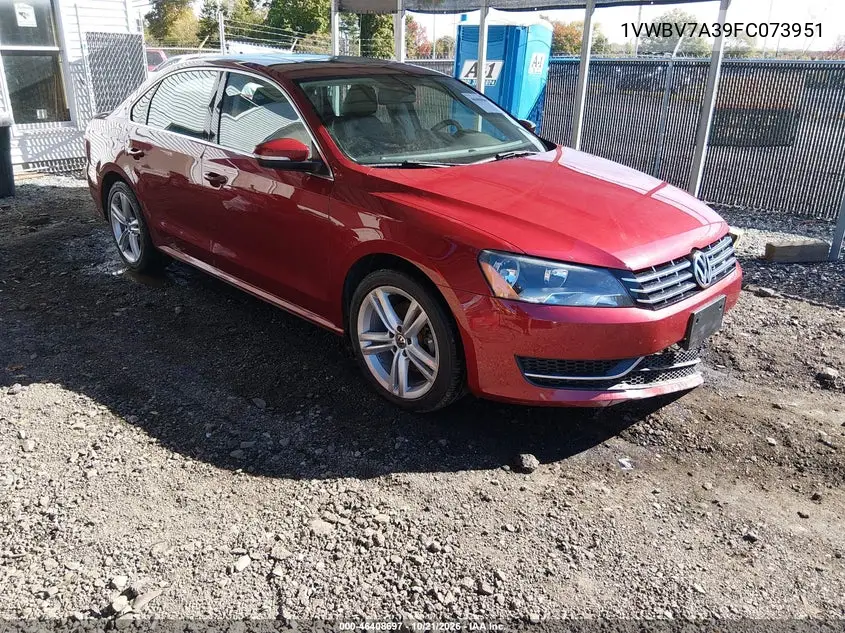 VOLKSWAGEN PASSAT 2015, VIN 1VWBV7A39FC073951