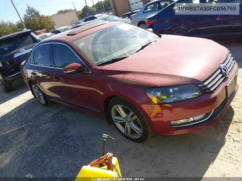 VOLKSWAGEN PASSAT 2015, VIN 1VWBS7A30FC056769
