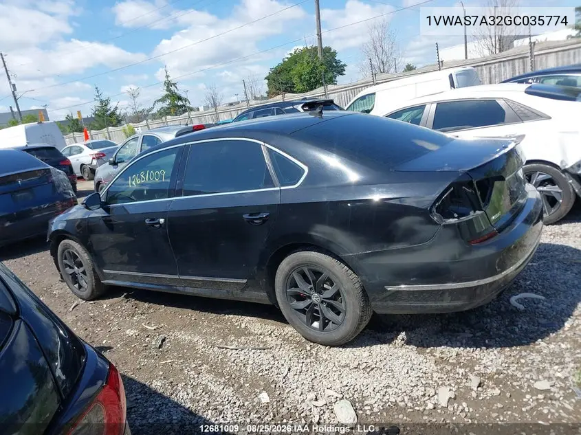 2016 VOLKSWAGEN PASSAT VIN 1VWAS7A32GC035774 — фото 14