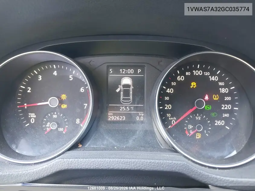 2016 VOLKSWAGEN PASSAT VIN 1VWAS7A32GC035774 — фото 7