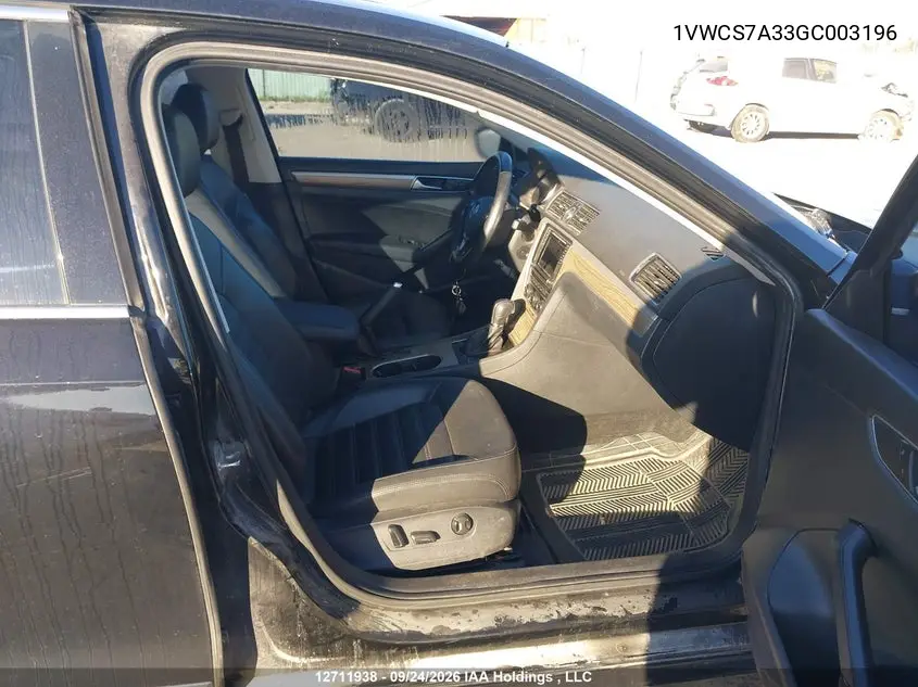 2016 VOLKSWAGEN PASSAT VIN 1VWCS7A33GC003196 — фото 5