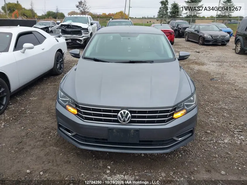 2016 VOLKSWAGEN PASSAT VIN 1VWAS7A34GC041267 — фото 12