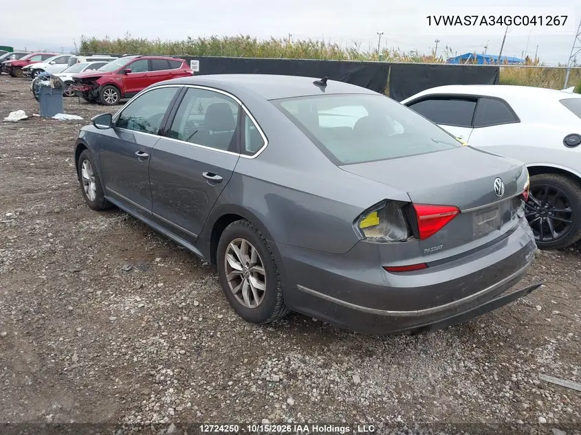 2016 VOLKSWAGEN PASSAT VIN 1VWAS7A34GC041267 — фото 3