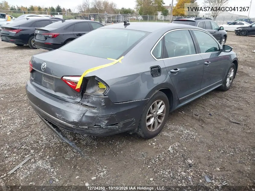 2016 VOLKSWAGEN PASSAT VIN 1VWAS7A34GC041267 — фото 4