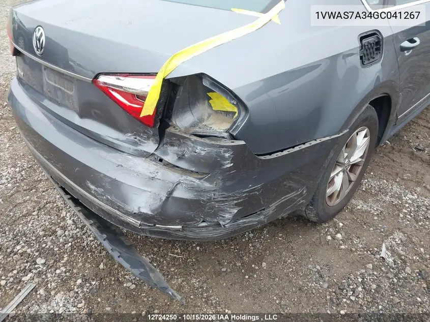 2016 VOLKSWAGEN PASSAT VIN 1VWAS7A34GC041267 — фото 6