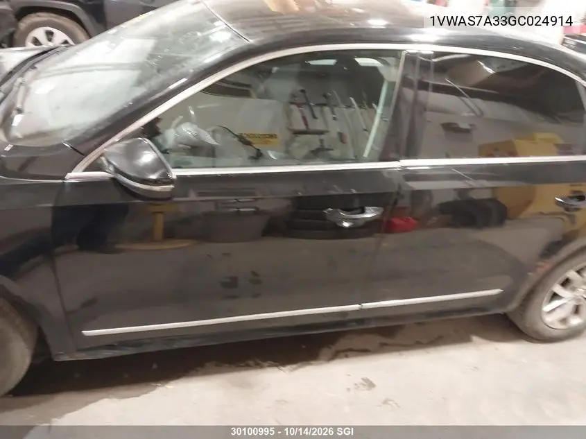 2016 VOLKSWAGEN PASSAT VIN 1VWAS7A33GC024914 — фото 15