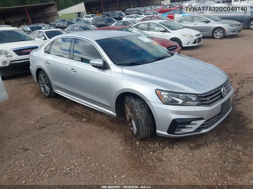VOLKSWAGEN PASSAT 2016, VIN 1VWAT7A32GC049140