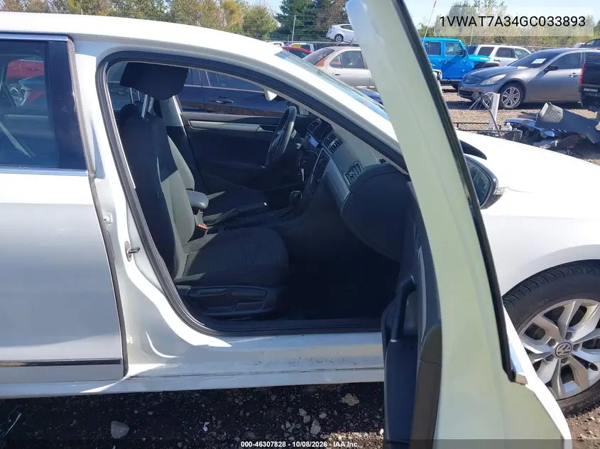 2016 VOLKSWAGEN PASSAT VIN 1VWAT7A34GC033893 — фото 5