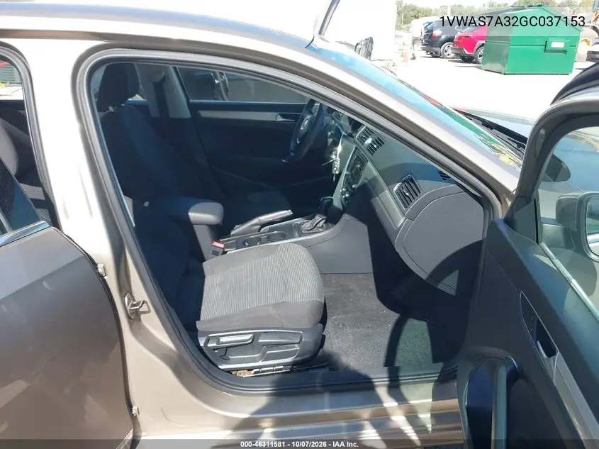 2016 VOLKSWAGEN PASSAT VIN 1VWAS7A32GC037153 — фото 5