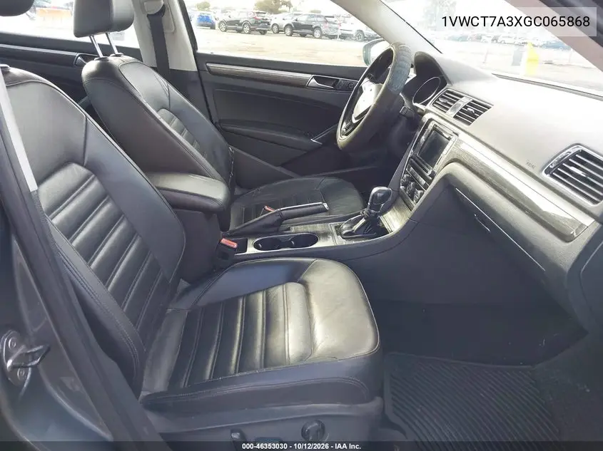 2016 VOLKSWAGEN PASSAT VIN 1VWCT7A3XGC065868 — фото 5