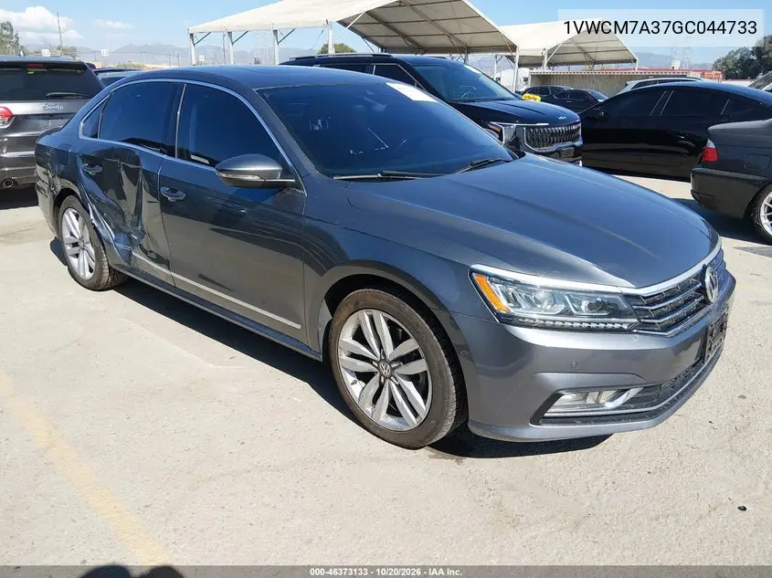 VOLKSWAGEN PASSAT 2016, VIN 1VWCM7A37GC044733