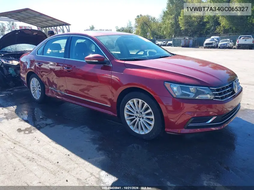 VOLKSWAGEN PASSAT 2016, VIN 1VWBT7A34GC065327