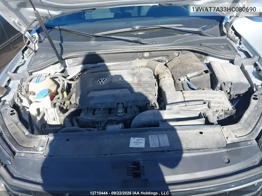 2017 VOLKSWAGEN PASSAT VIN 1VWAT7A33HC080690 — фото 10