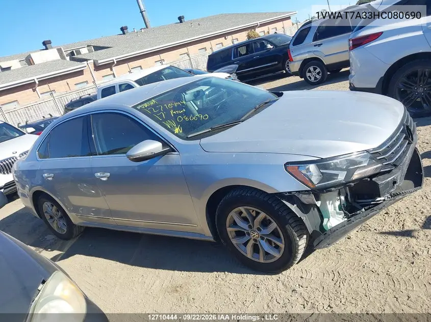 2017 VOLKSWAGEN PASSAT VIN 1VWAT7A33HC080690 — фото 14