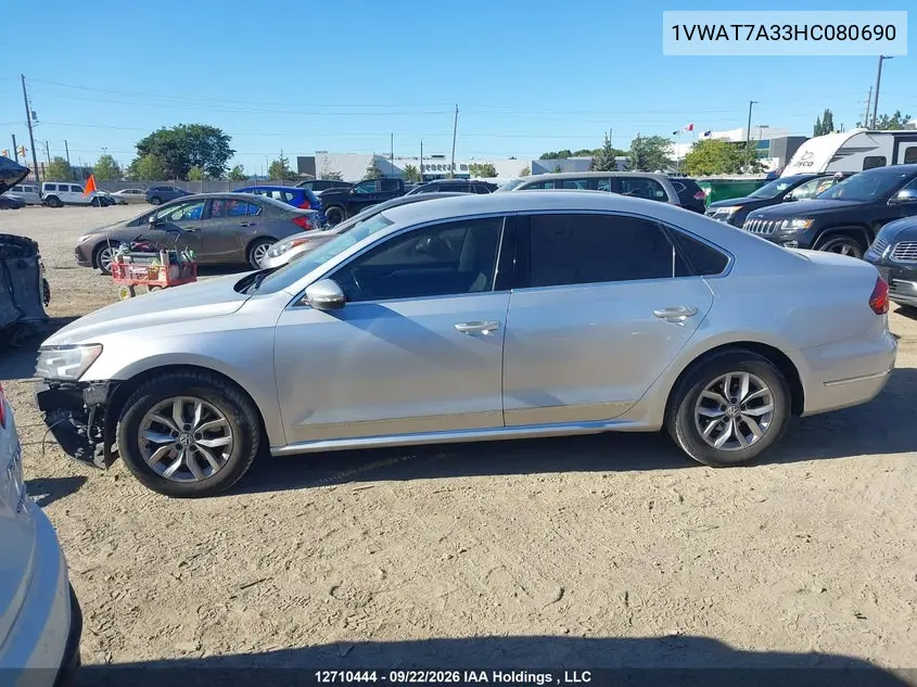 2017 VOLKSWAGEN PASSAT VIN 1VWAT7A33HC080690 — фото 15
