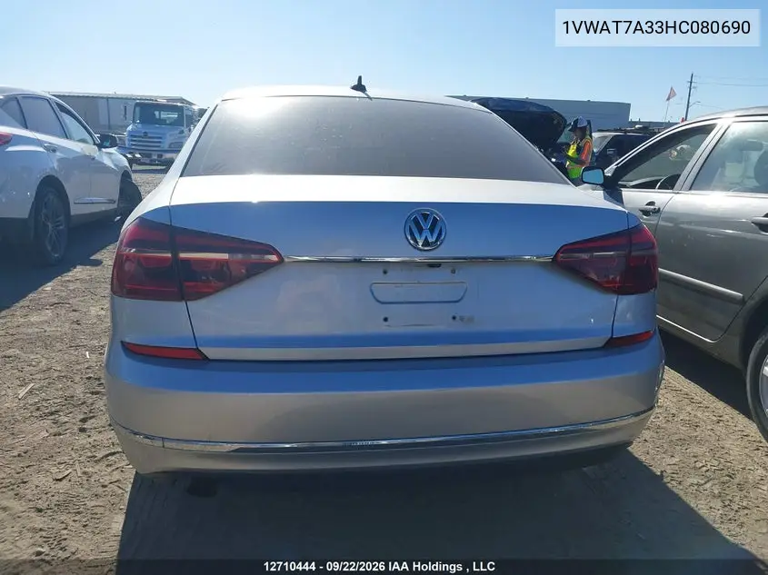 2017 VOLKSWAGEN PASSAT VIN 1VWAT7A33HC080690 — фото 17