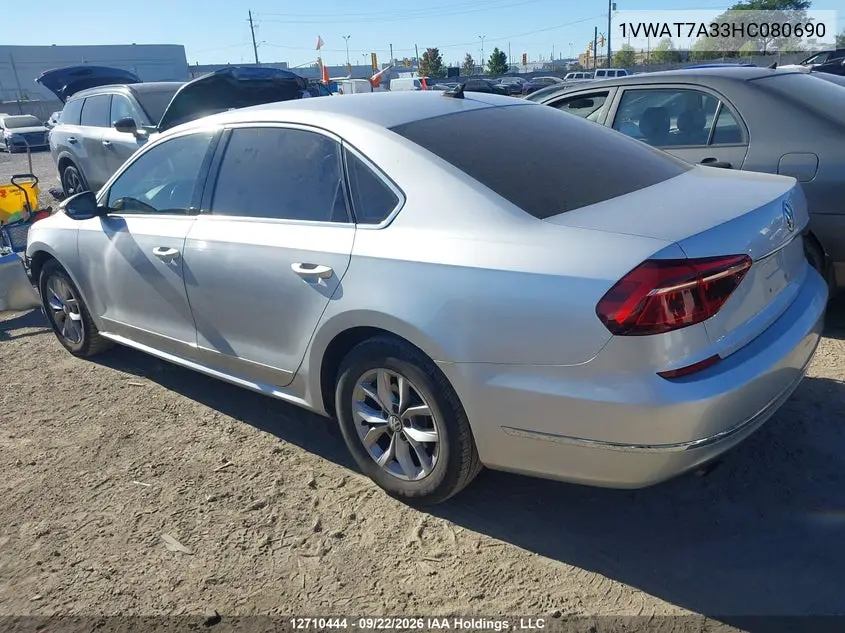 2017 VOLKSWAGEN PASSAT VIN 1VWAT7A33HC080690 — фото 3
