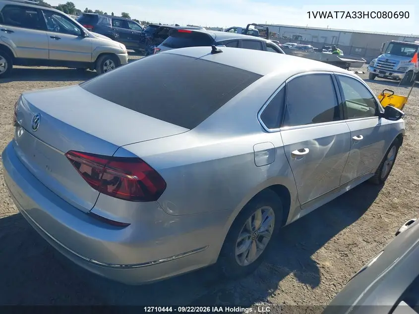 2017 VOLKSWAGEN PASSAT VIN 1VWAT7A33HC080690 — фото 4