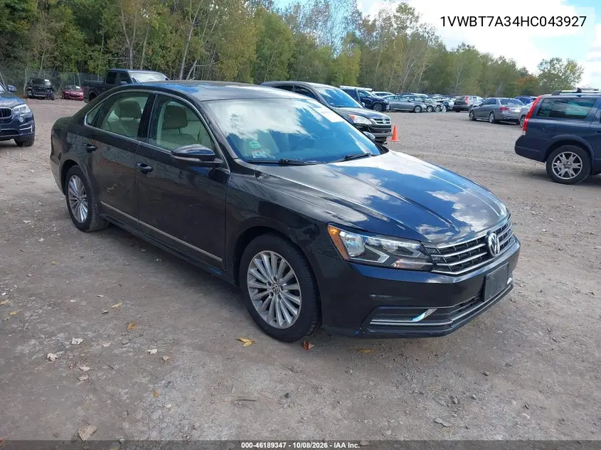 VOLKSWAGEN PASSAT 2017, VIN 1VWBT7A34HC043927