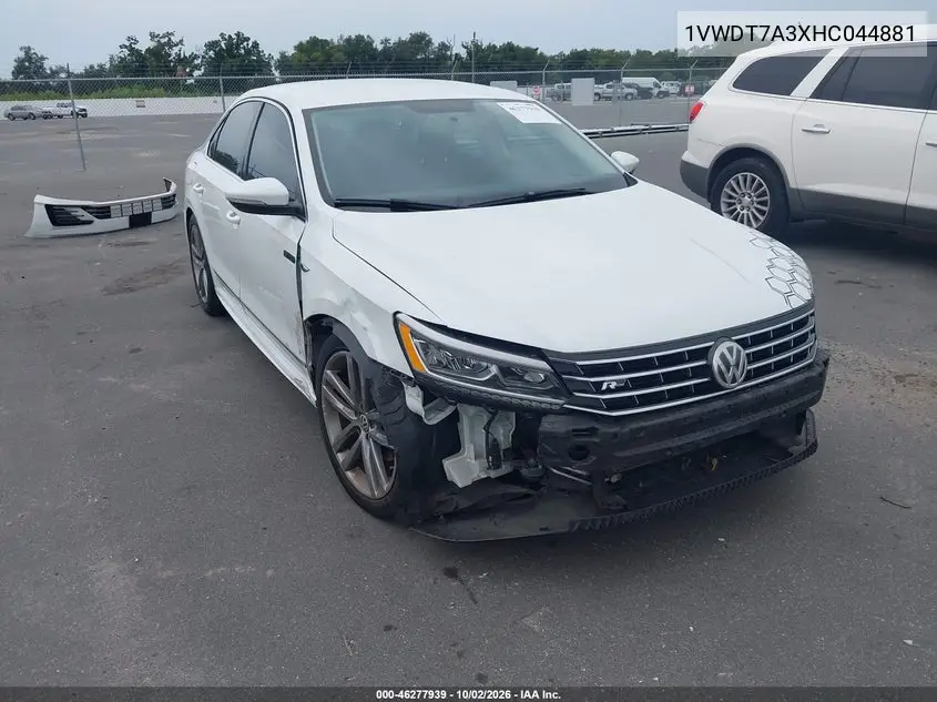 VOLKSWAGEN PASSAT 2017, VIN 1VWDT7A3XHC044881