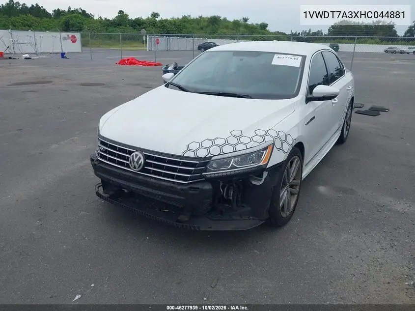 2017 VOLKSWAGEN PASSAT VIN 1VWDT7A3XHC044881 — фото 2