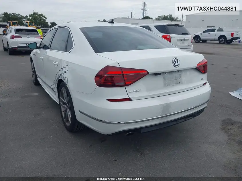 2017 VOLKSWAGEN PASSAT VIN 1VWDT7A3XHC044881 — фото 3