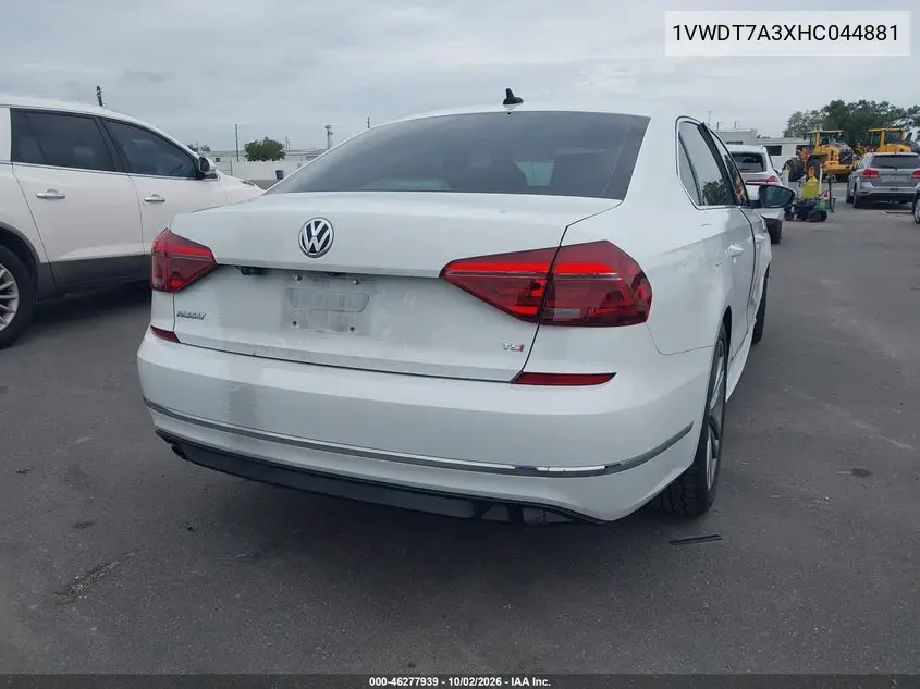 2017 VOLKSWAGEN PASSAT VIN 1VWDT7A3XHC044881 — фото 4