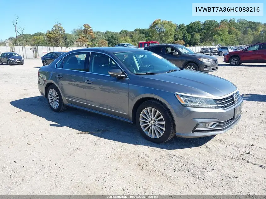VOLKSWAGEN PASSAT 2017, VIN 1VWBT7A36HC083216
