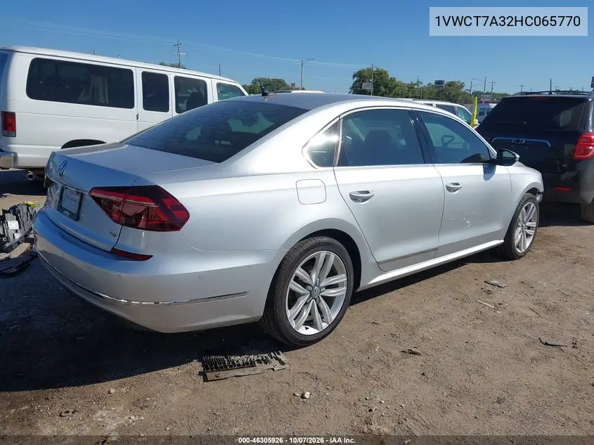 2017 VOLKSWAGEN PASSAT VIN 1VWCT7A32HC065770 — фото 4