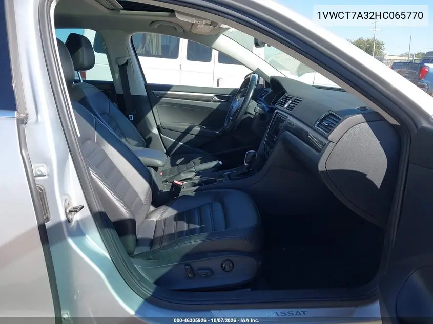 2017 VOLKSWAGEN PASSAT VIN 1VWCT7A32HC065770 — фото 5