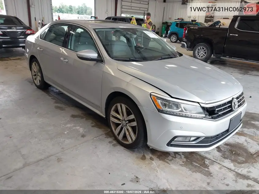 VOLKSWAGEN PASSAT 2017, VIN 1VWCT7A31HC062973