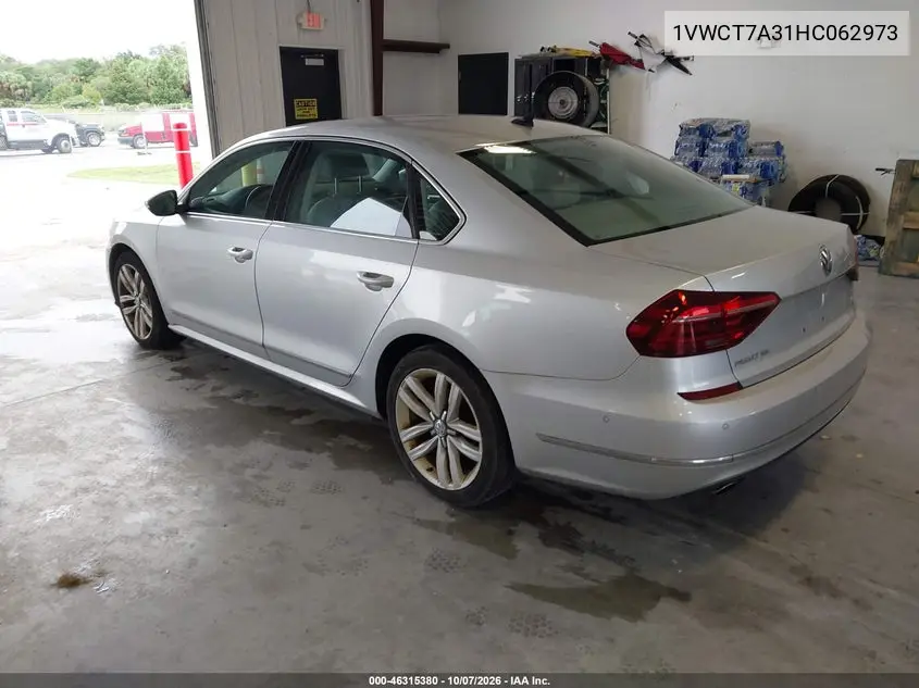 2017 VOLKSWAGEN PASSAT VIN 1VWCT7A31HC062973 — фото 3
