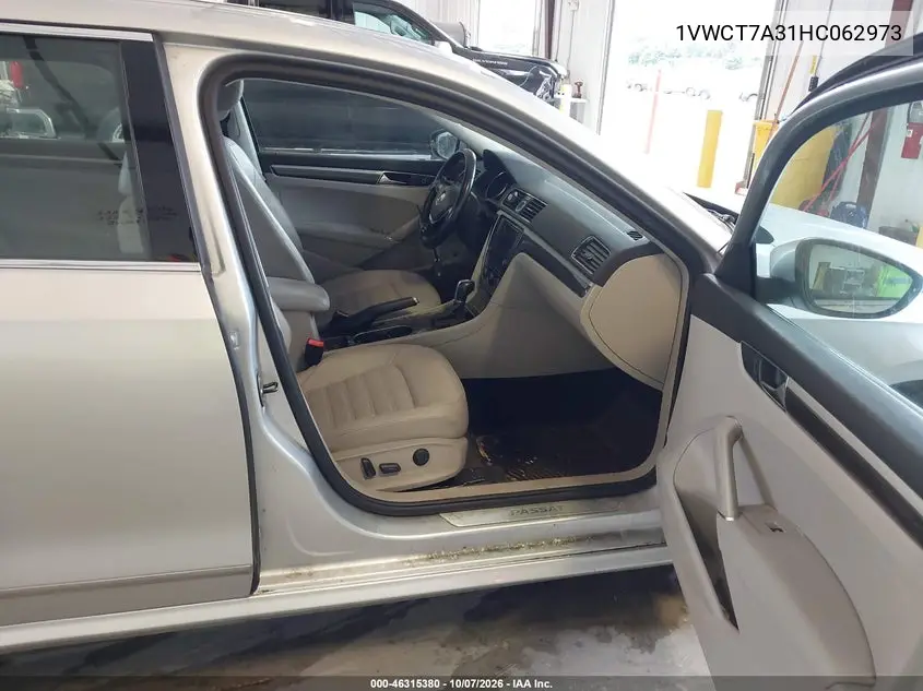 2017 VOLKSWAGEN PASSAT VIN 1VWCT7A31HC062973 — фото 5