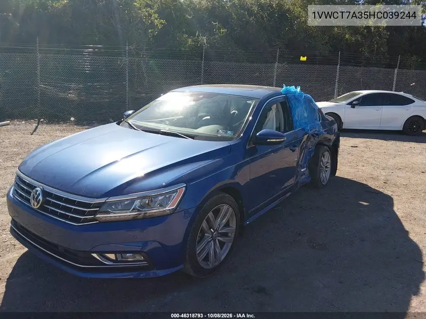 2017 VOLKSWAGEN PASSAT VIN 1VWCT7A35HC039244 — фото 2