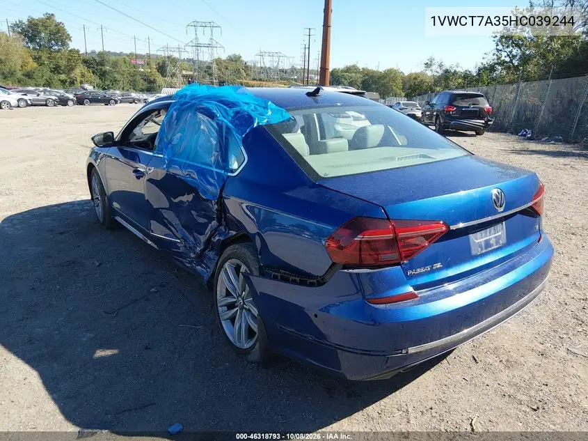 2017 VOLKSWAGEN PASSAT VIN 1VWCT7A35HC039244 — фото 3