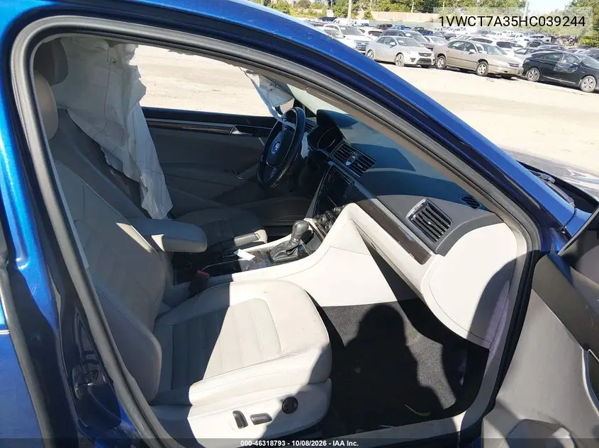 2017 VOLKSWAGEN PASSAT VIN 1VWCT7A35HC039244 — фото 5
