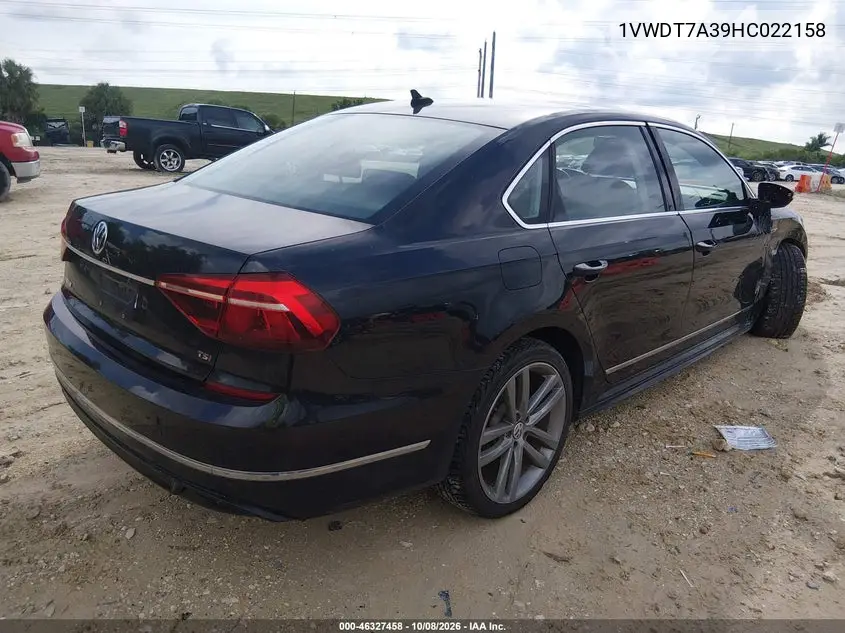 2017 VOLKSWAGEN PASSAT VIN 1VWDT7A39HC022158 — фото 4