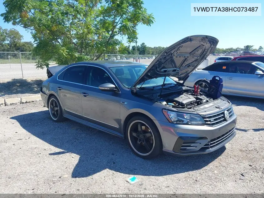 VOLKSWAGEN PASSAT 2017, VIN 1VWDT7A38HC073487