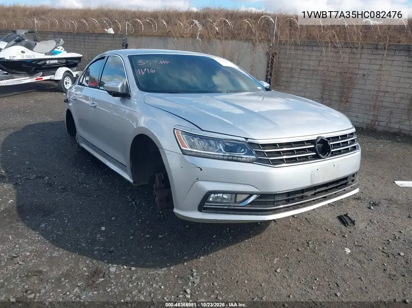 VOLKSWAGEN PASSAT 2017, VIN 1VWBT7A35HC082476