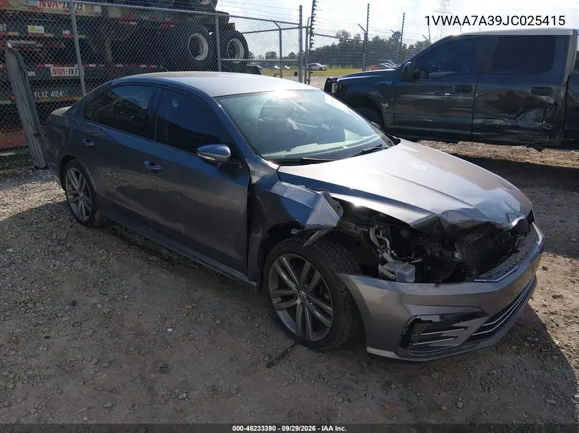VOLKSWAGEN PASSAT 2018, VIN 1VWAA7A39JC025415