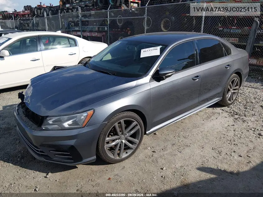 2018 VOLKSWAGEN PASSAT VIN 1VWAA7A39JC025415 — фото 2