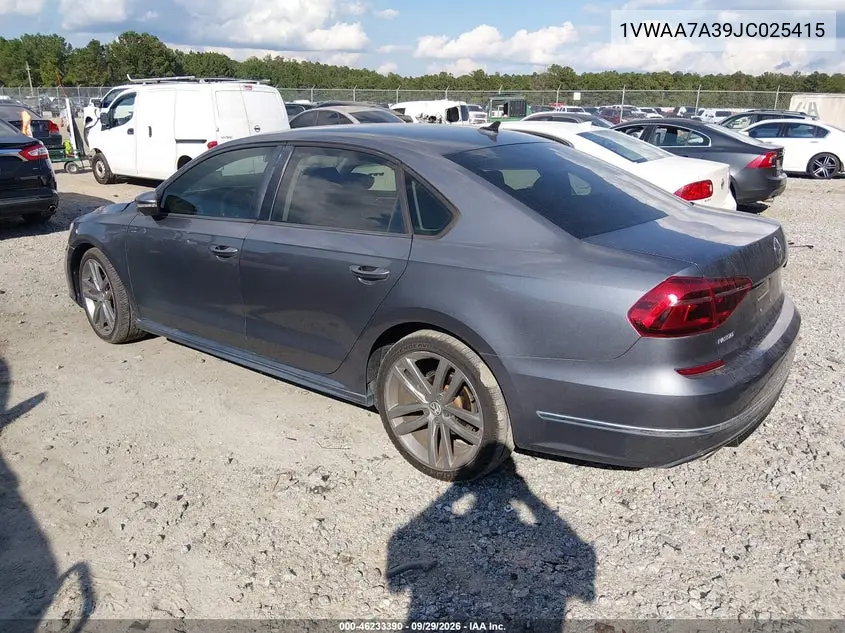 2018 VOLKSWAGEN PASSAT VIN 1VWAA7A39JC025415 — фото 3