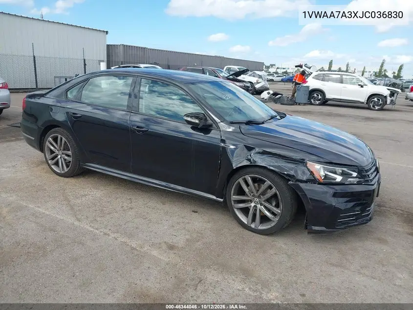 VOLKSWAGEN PASSAT 2018, VIN 1VWAA7A3XJC036830