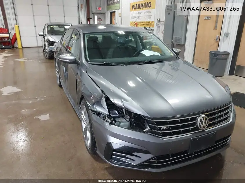 VOLKSWAGEN PASSAT 2018, VIN 1VWAA7A33JC051265