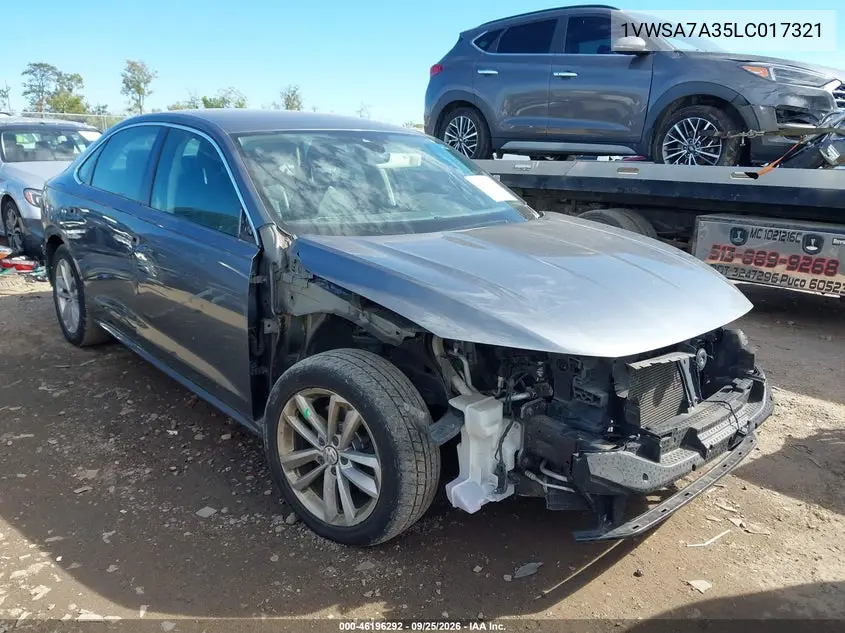 VOLKSWAGEN PASSAT 2020, VIN 1VWSA7A35LC017321