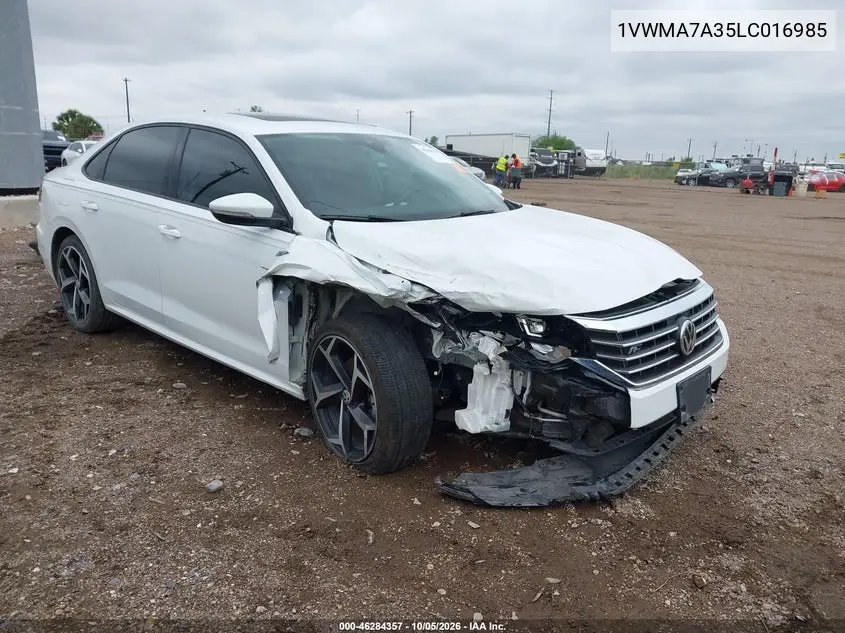 VOLKSWAGEN PASSAT 2020, VIN 1VWMA7A35LC016985