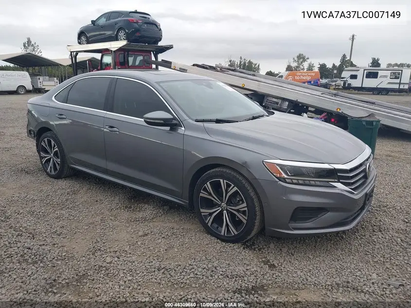 VOLKSWAGEN PASSAT 2020, VIN 1VWCA7A37LC007149