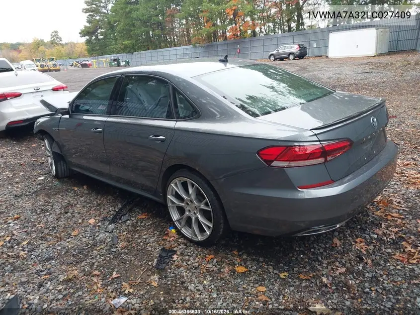 2020 VOLKSWAGEN PASSAT VIN 1VWMA7A32LC027409 — фото 3