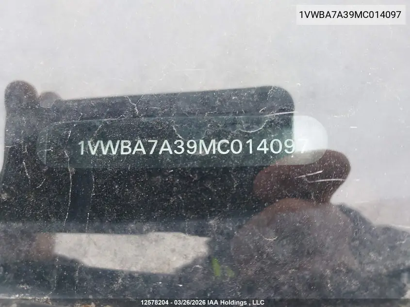 2021 VOLKSWAGEN PASSAT VIN 1VWBA7A39MC014097 — фото 19