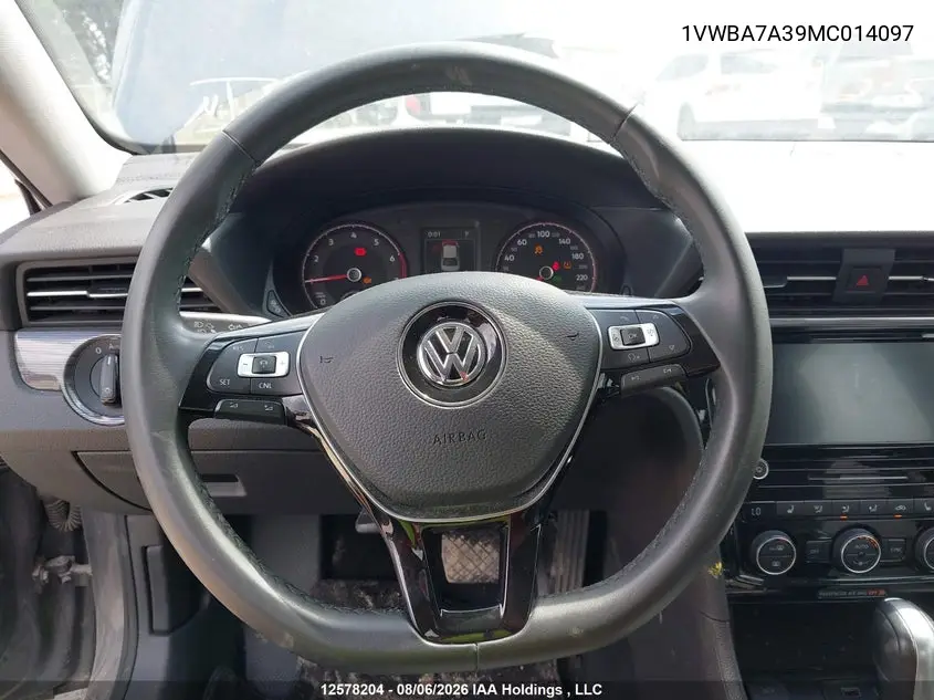 2021 VOLKSWAGEN PASSAT VIN 1VWBA7A39MC014097 — фото 21